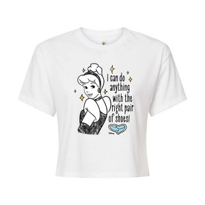 Women's - Disney - Can Do Anything With Shoes Cropped Graphic T-Shirt - 1 of 4