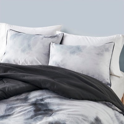 Charcoal Twin Microfiber Tie Dye Comforter Set with Pillow