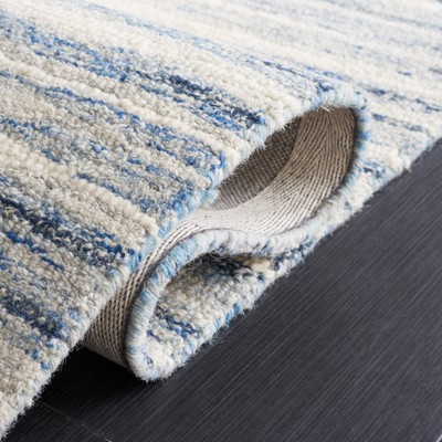 SAFAVIEH Abstract Greg Striped Runner Rug, Ivory/Dark Blue, 2'3" x 8'