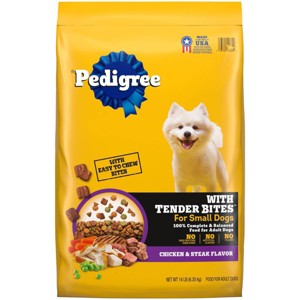 Pedigree with Tender Bites Chicken and Steak Flavor Dry Dog Food for Small Dogs - 1 of 4