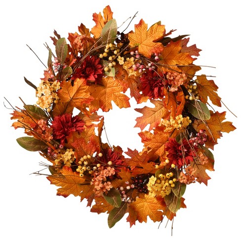 National Tree Company Artificial Autumn Wreath, Decorated With Assorted ...