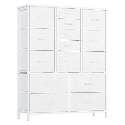Dresser for Bedroom with 15 Fabric Drawers, Chest of Drawers, Tall Chest Storage Tower
