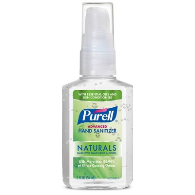 PURELL Advanced Hand Sanitizer Naturals with Plant Based Alcohol Pump Bottle - Trial Size - 2 fl oz