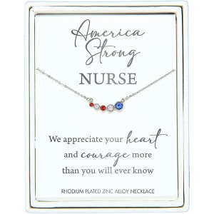 Pavilion Gift Company - Nurse - 16"-18" Rhodium Plated Crystal  Necklace - Necklaces - 1 of 4