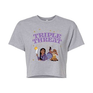 Women's - Disney - Triple Threat Asha Star Valentino Cropped Graphic T-Shirt - 1 of 4