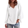 Coolmee Sweatshirt for Women Oversized Casual Long Sleeve V-Neck Pullover Tunic Tops Fall Fashion Outfits - 2 of 4
