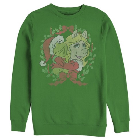 Men's The Muppets Kermy And Piggy Sweatshirt - Kelly Green