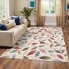 Extra Large Machine Washable Modern Floral Area Rug 9x12 Leaves Print Non Slip Non Shedding Accent Throw Carpet Botanical Floor Cover - 2 of 4