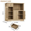 Whizmax Microwave Cabinet, Modern Buffet with Glass Doors & Adjustable Shelf, Wooden Sideboard with Storage Drawers & Wide Top for Dining/Living Room - 2 of 4