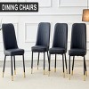 TopComfy Dining Chairs Set Of 4 Pieces Dining Chairs Restaurants Chairs With Pu Artificial Leather Backrest For Kitchens, Black, 17"*21.6"*35" - 2 of 4