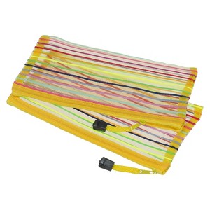 Unique Bargains Mesh Document Pencil Office Storage Zipper Pouches 6 Pcs - 1 of 3