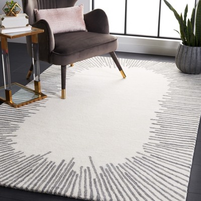 Safavieh Deco Vibes Ivory & Grey Tufted Wool Square Rug
