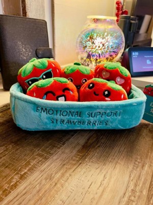 What Do You Meme EMOTIONAL SUPPORT STRAWBERRIES Squishy Mini Plushies 6  Pieces
