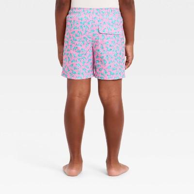Детские купальники Cat & Jack Boys' Shark Printed Swim Trunks - Cat & Jack™ Pink M — фото 2