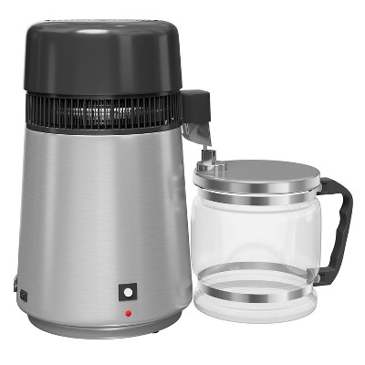 Stainless Steel Water Distiller 4L 750W with Glass Jug, Gold/Red/Silver