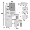 Famapy 31.5''W Dressing Desk Makeup Vanity Set with Stool and Mirror Led Light Bedroom Accent - 3 of 4