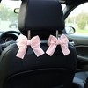 Anna-Kaci Decorative Ribbon Bow Car Headrest Hooks 2-Piece Set for Handbags and Accessories - 2 of 4