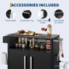 Garvee Outdoor Bar Cart,Grill Cart with Storage Cabinet, Kitchen Cart Island, Multifunction Food Prep Table with Hooks Spice Rack - 3 of 4