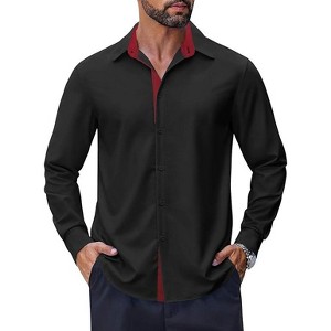 COOFANDY Men's Long Sleeve Wrinkle Free Dress Shirts Business Casual Button Down Shirt - 1 of 4
