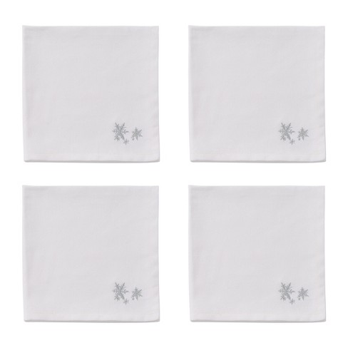 Hemstitched Dinner Napkins White (set Of 4) : Target