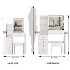 Syemin Vanity Tables Left Drawer Desktop Vanity Table with Cushioned Stool, Makeup Vanity with Drawer Bedroom Dressing Table, White, 37"*15.7"*54" - 3 of 4