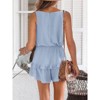 Imily Bela Womens V Neck Beach Tank Rompers Flowy Ruffle Layered Shorts Jumpsuit High Waist - 3 of 4