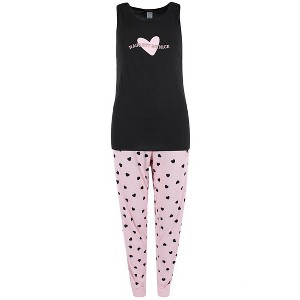 Grumpy & Gorgeous Women's  Naughty or Nice Heart Jogger Pajama Set - 1 of 4
