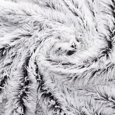 Gray Ombre Reversible Faux Fur Throw Blanket 60" x 70"