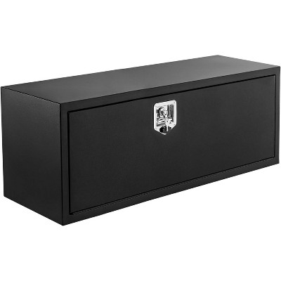 Truck Bed Toolbox Underbody Truck Box Black Steel Under Truck Toolbox with Lock,Waterproof Heavy Duty Tool Box Storage Organizer Chest
