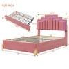 CAVINAS Full Bed Frame with Headboard, Full-Size Bed with LED Lights and 4 Drawers, Stylish Irregular Metal Bed Legs Design - 3 of 4