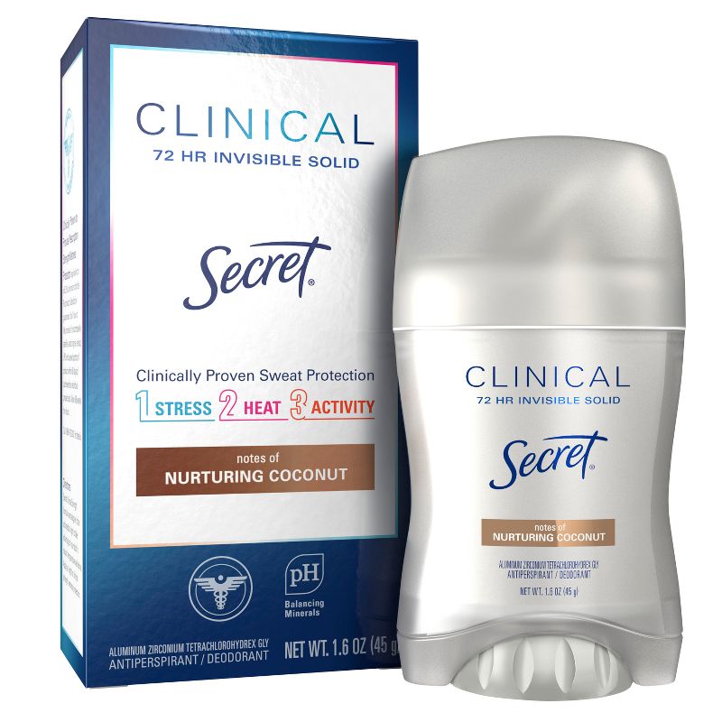 Secret Women&#39;s Clinical Strength Invisible Solid Antiperspirant and Deodorant - Clean Coconut - Trial Size - 1.6oz, 3 of 13