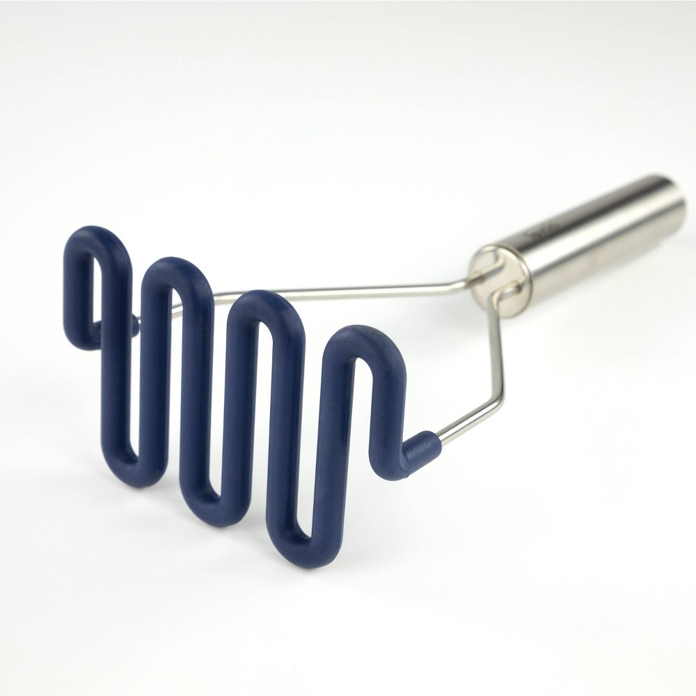 Tovolo Stainless Steel Handled Potato Masher Indigo: Silicone & Stainless Steel, Hand Wash, 14.1" Length, 6.3" Width