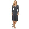 Rekucci Women's Slimming 3/4 Sleeve Fit and Flare Crossover Tummy Control Dress - 4 of 4