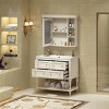 Bathroom Vanity With Medicine Cabinet,Bathroom Mirror Cabinet With Adjustable Shelf,Bathroom Floor Cabinet With Drawers-Cuddlewood - 3 of 4