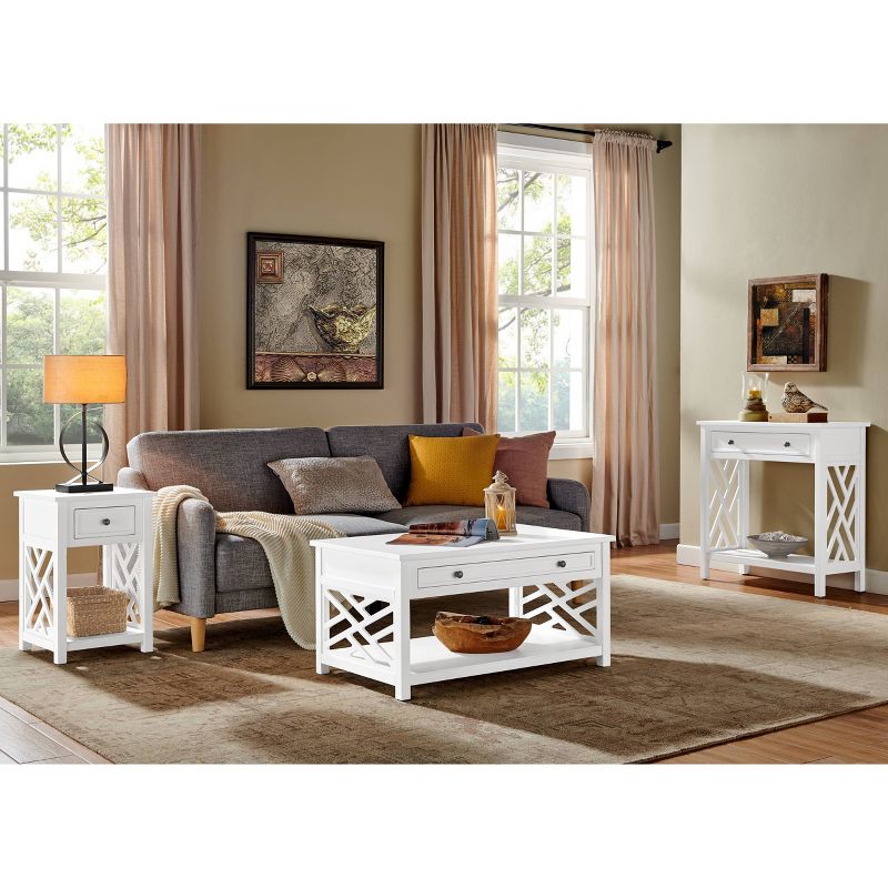Middlebury Wood End Table with Drawer White - Alaterre Furniture, 4 of 12