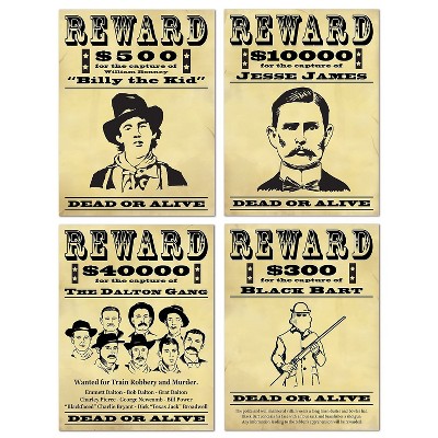 Beistle 15 1/4" Wanted Sign Cutouts 12/Pack 54183