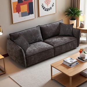 88" Chenille 3-Seater Sofa with Thick Padded Seats - 1 of 4