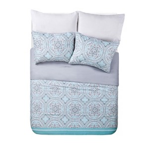 Queen Thalia Comforter Set Light Blue - VCNY Home