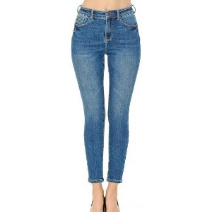 Wax Jeans Women's Butt I Love You Push-Up Classic 5-Pocket Ankle Skinny Jeans - 1 of 3