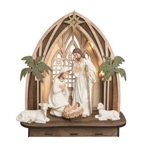 Transpac Resin 10 in. Multicolor Christmas Light Up Nativity and Creche Set of 6 - 1 of 4