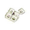 Portmeirion Botanic Garden 5-Piece Porcelain Accent Bowl Set, 8 Inch Handled Plate & 3.75 Inch Square Bowls - Assorted Floral Motifs , - 3 of 4