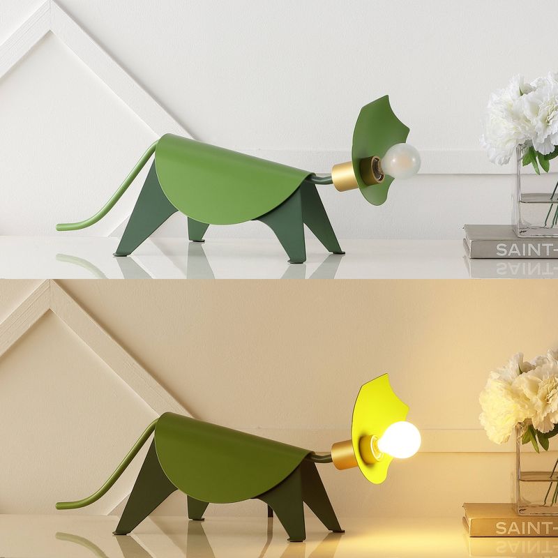 7.5&#34; Gretchen Modern Industrial Iron Triceratops Kids&#39; Lamp (Includes LED Light Bulb) Green - JONATHAN Y, 5 of 9