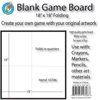 Beige and Blue Chipboard Folding Blank Game Boards, 18" x 18", Pack of 3
