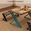 Retro Dining Table Set for 4 - Kitchen Table with 2 Upholstered Benches, 3 Piece Dining Table Set for Small Space, Apartment, Saving Space for - 4 of 4