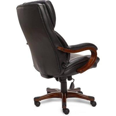 Ergonomic High-Back Swivel Executive Chair in Black Bonded Leather