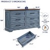SinCiDo 6 Drawer Dresser for Bedroom, Farmhouse TV Stand with 6 Drawers, 52″ W Rustic Dresser Wood Chest of Drawers for Bedroom, Blue - 3 of 4