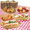 Aoibox 100 Pack Heavy-Duty Disposable Paper Food Trays for Fries, Nachos, Hot Dogs, Tacos, BBQ, Popcorn, Parties, Picnics, Weddings (Brown) - 2 of 4