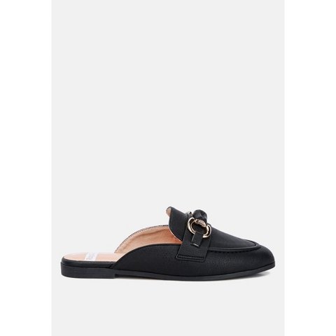 Женские сабо Rag & Co Womens Abner Horsebit Embellished Slip On Mules In Black 7