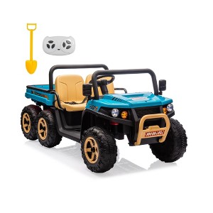 24V 2-Seater Kids Ride-on Dump Truck with Parent Remote Control | 4WD 6-Wheel Power, Electric Dump Bed & Included Shovel - 1 of 4