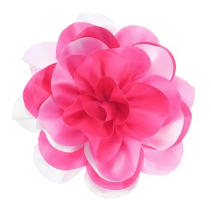 Unique Bargains Alloy Satin Fabric Big Rose Flower Dainty Brooches Pins 1 Pc - 1 of 4